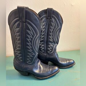 Nocona Cowboy Boots – Deep Blue | Size 7B | Excellent Condition